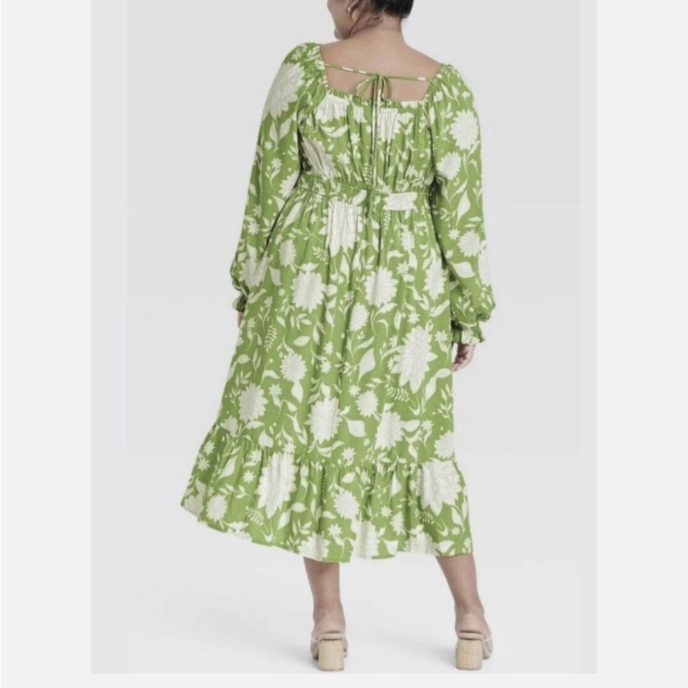 Ava & Viv Green Floral Maxi Dress - 1X - Picture 3 of 3